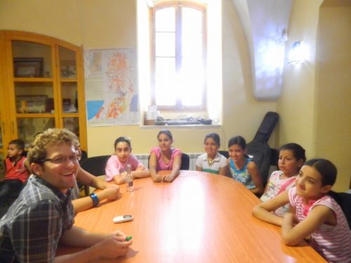 Our intern from North Carolina, Tim Leisman, teaching English